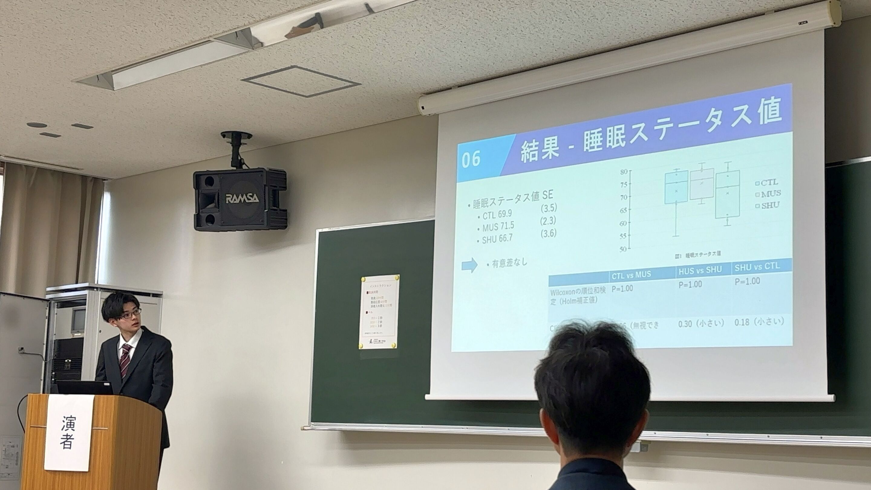 日本人間工学会第67大会発表風景 名古屋文理大学 山川輝人